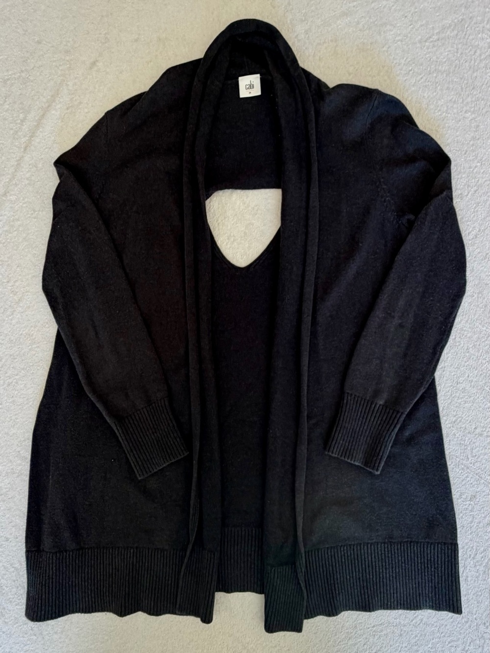 Navy Women's Open-Front Sweater Cardigan with Shawl Collar